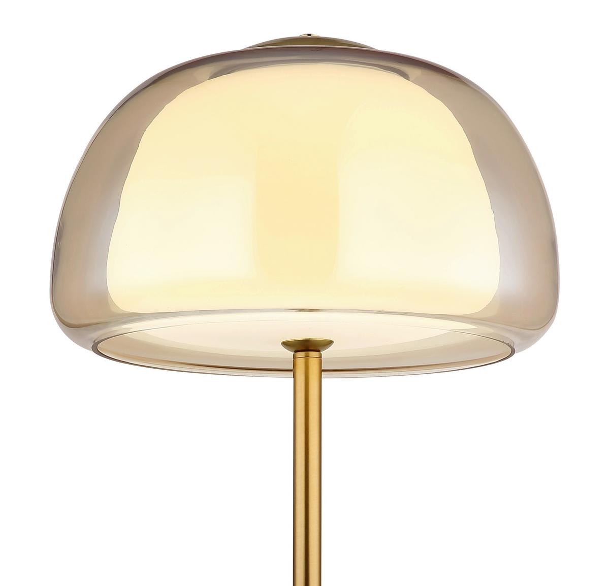 Led Podna Svjetiljka Avila - bijela/zlatne boje, Design, staklo/metal (38/150cm) - Globo