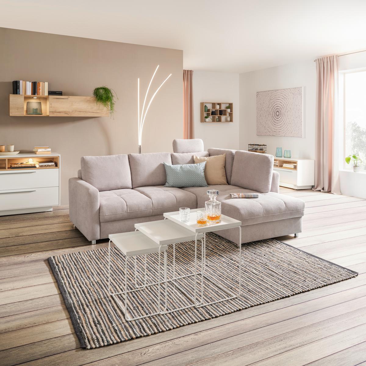 Viseči Element Malmö - barve hrasta/bela, Moderno, kovina/leseni material (144/35/38cm) - Premium Living