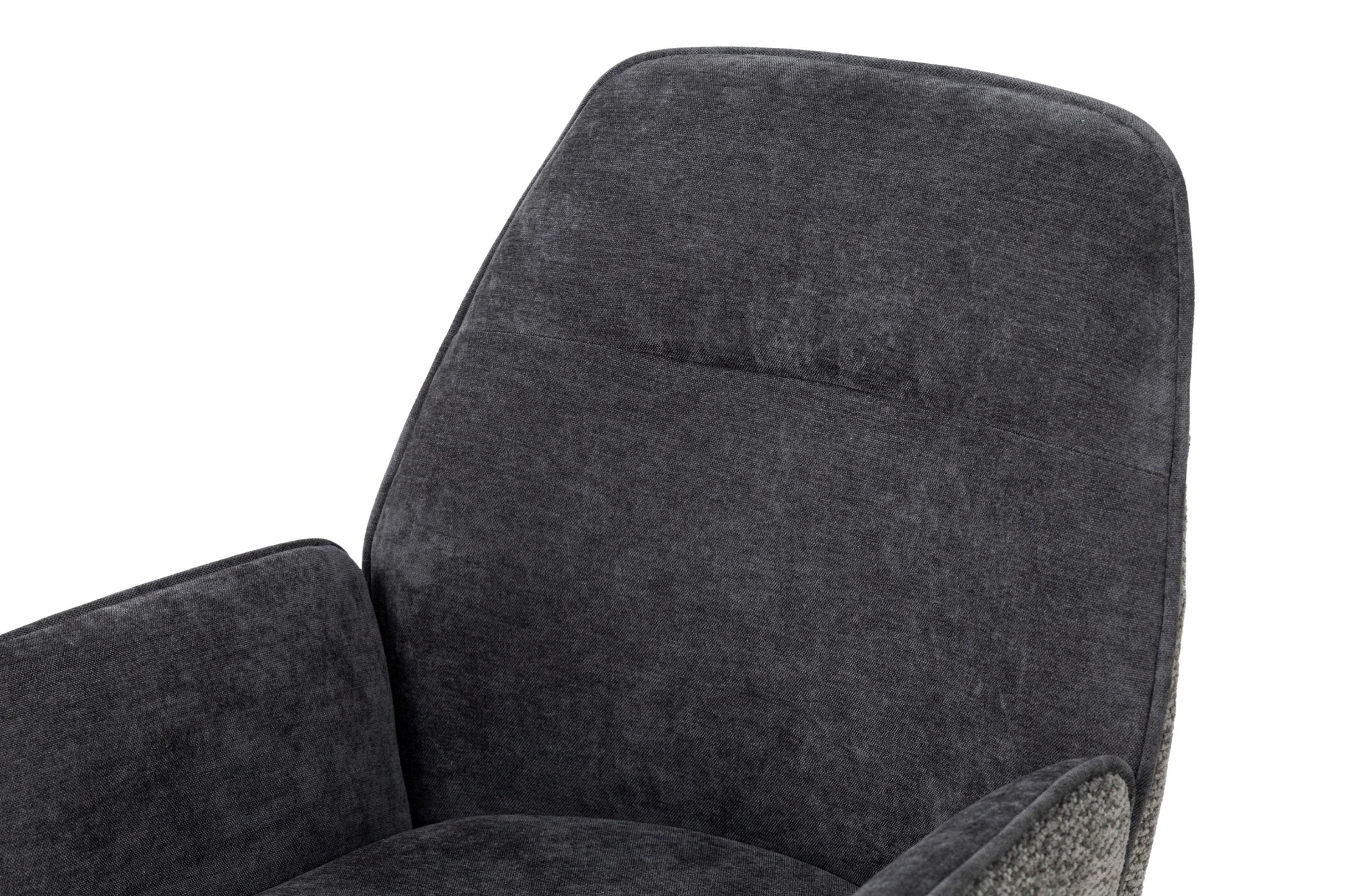 STOL MED ARMSTÖD QUEENS - svart/antracit, Design, metall/textil (60/89/64cm) - Mömax