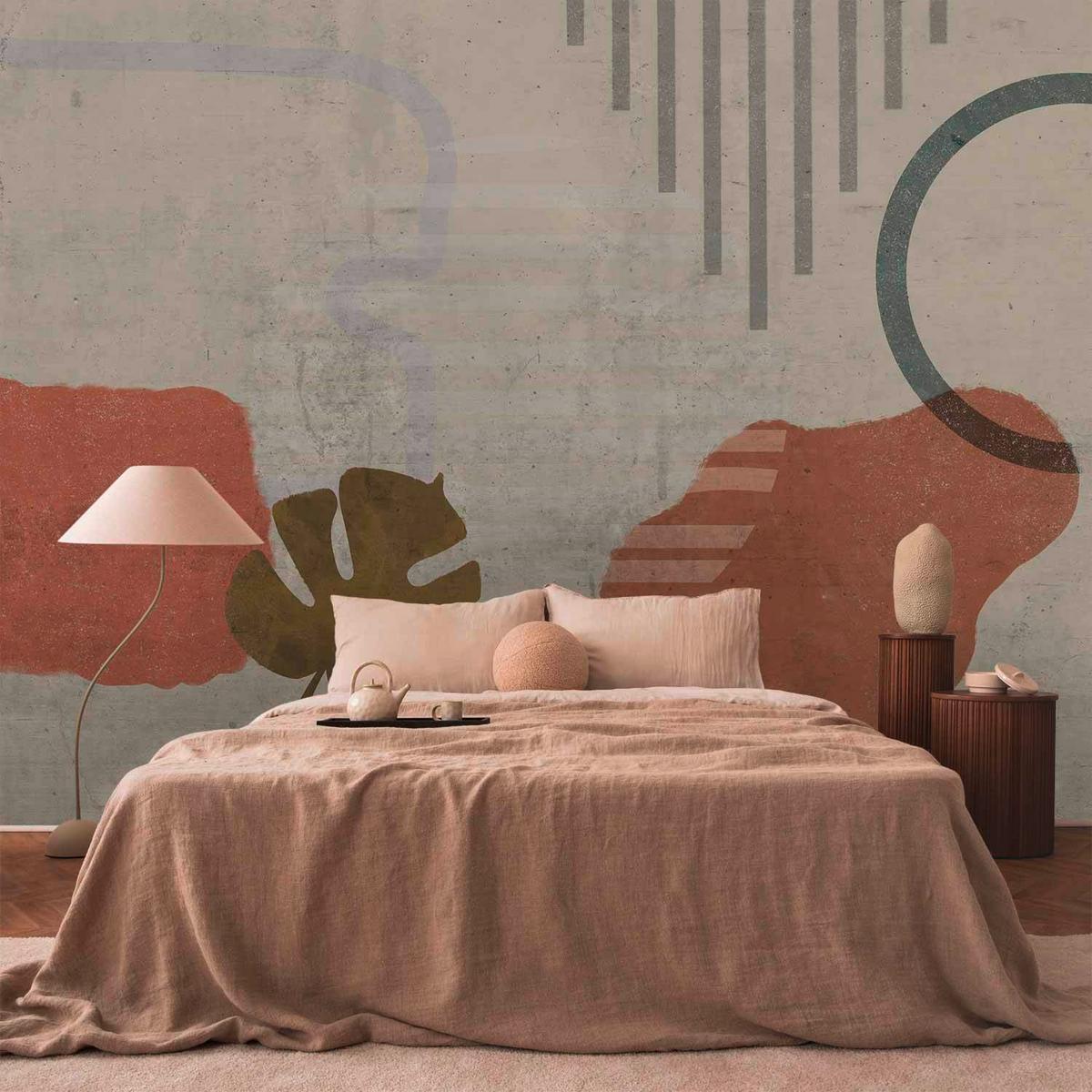 Fototapeta Abstract Landscape, 450x315cm - bež/barve konjaka, Basics, tekstil (450/315cm) - artgeist