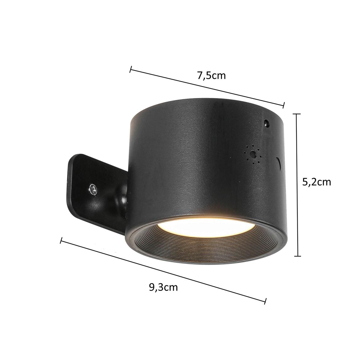 LED-Wandleuchte Rig1 Schwarz max. 5 Watt - Schwarz, MODERN, Kunststoff/Metall (9,3/7,5/5,2cm) - Mömax