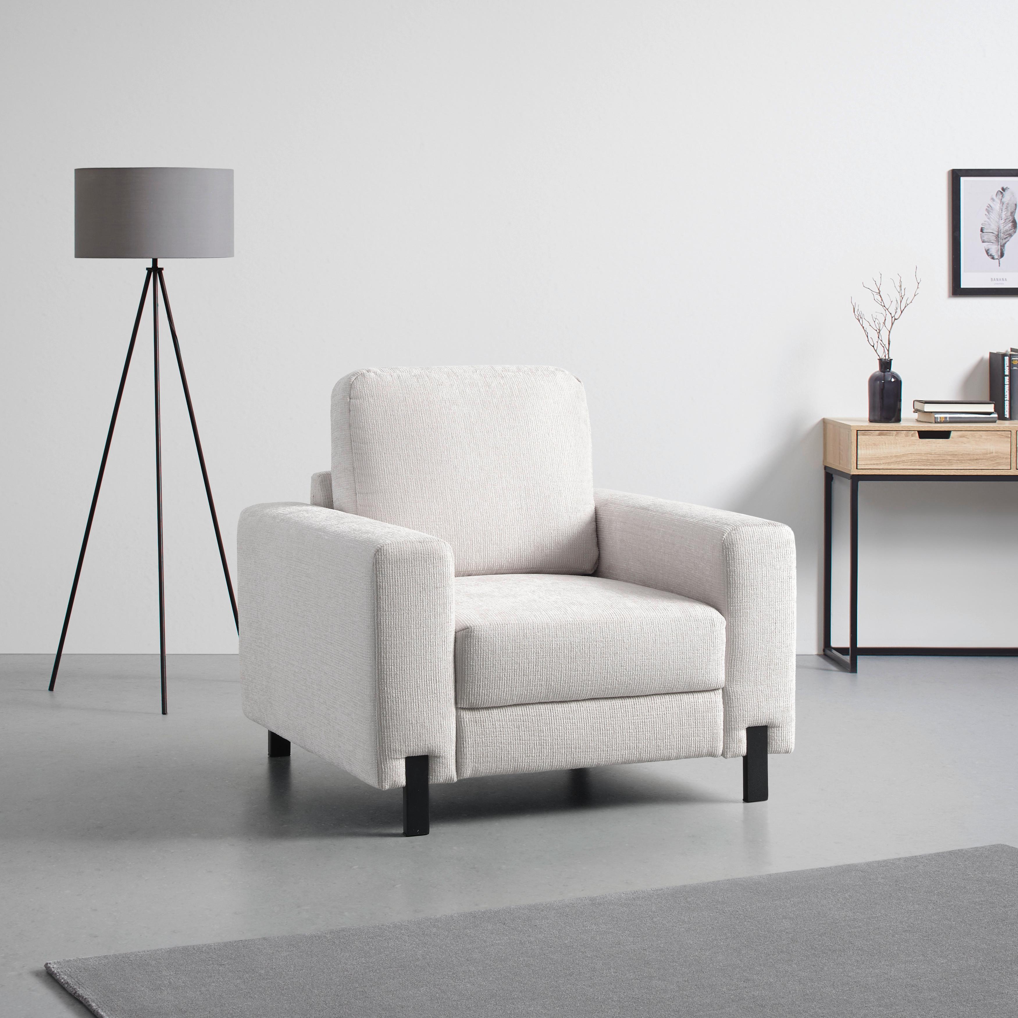 Sessel Piega Silberfarben - Silberfarben/Schwarz, MODERN, Textil/Metall (99/66-87/96cm) - Mömax