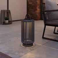 Solarleuchte Madonna Blau Solar Schnurgeflecht - Schwarz/Dunkelblau, MODERN, Textil/Metall (22/54/22cm) - Bessagi Garden