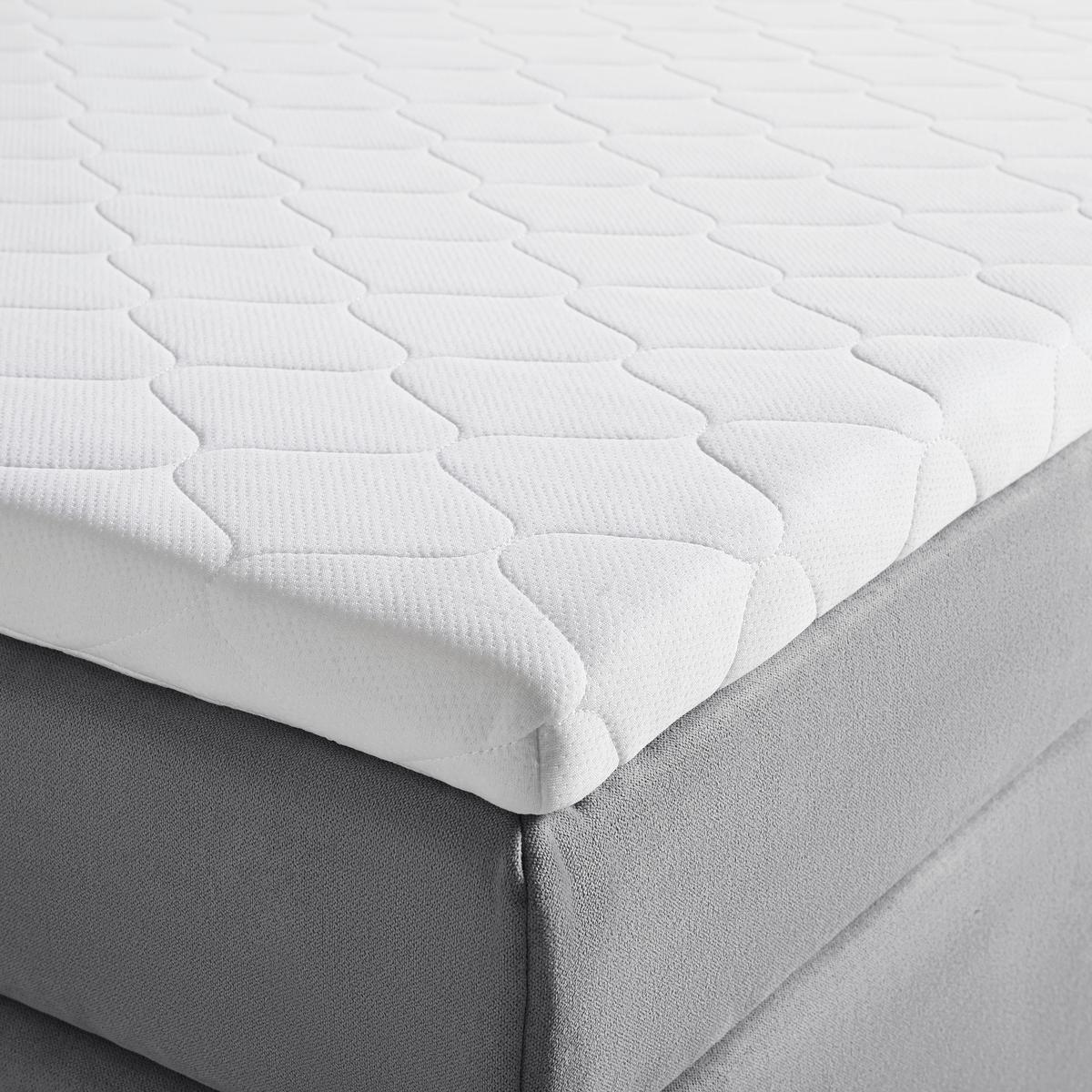 Boxbett Rinaldo ca. 180x200 cm Grau mit Topper - Schwarz/Grau, Modern, Holz/Kunststoff (180/200cm) - Bessagi Home