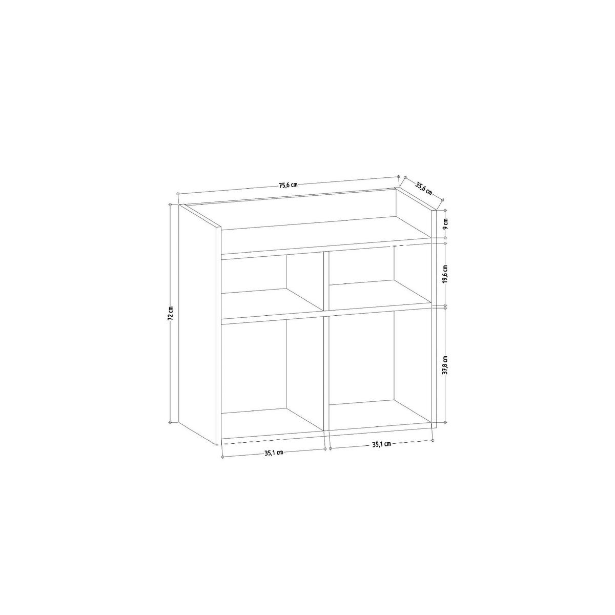 Regal Za Čevlje Vista - antracit, Design, leseni material (75,6/72/35,6cm) - Livetastic