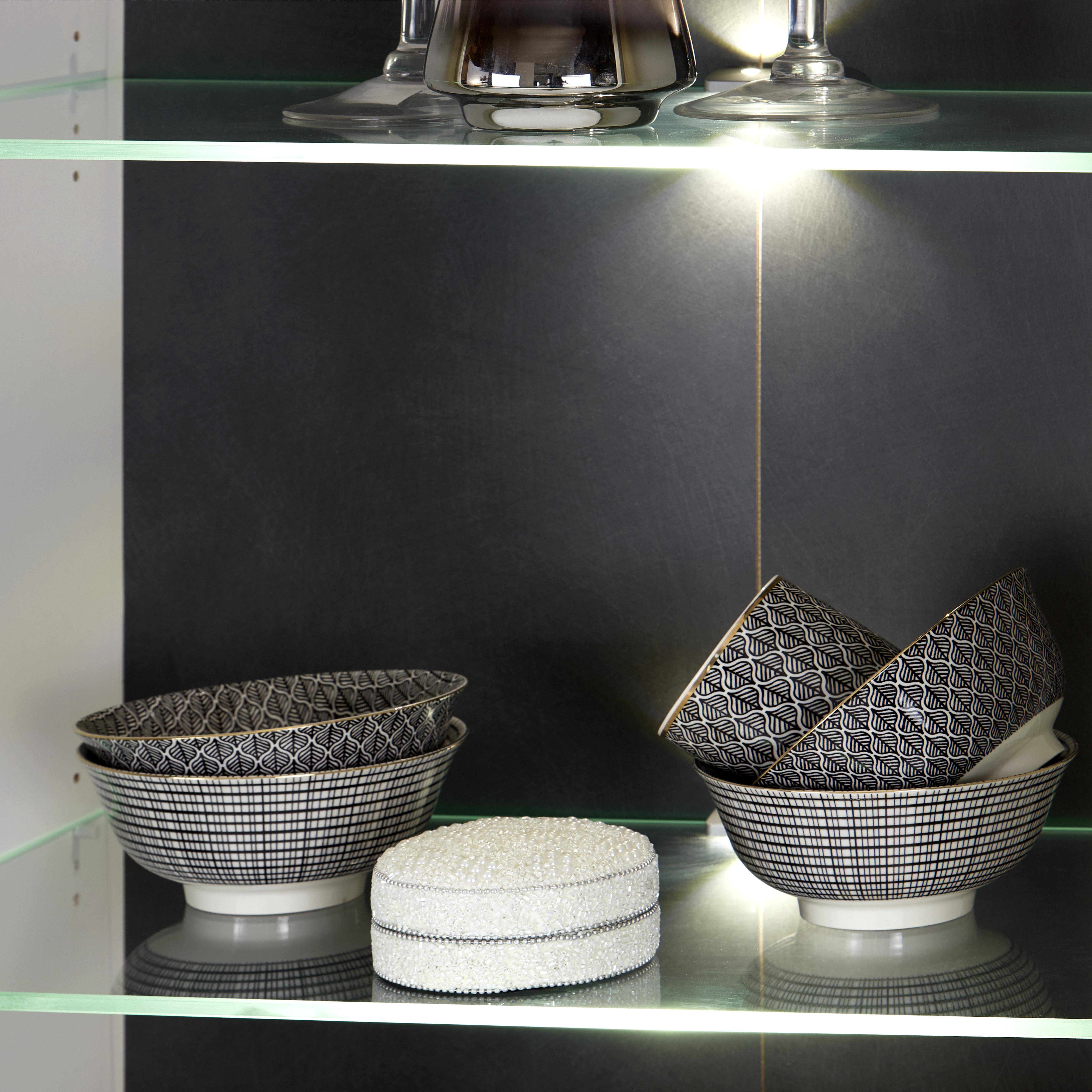 Set iluminat polițe sticlă LED - antracit, Modern, plastic (3/3/2,5cm) - Modern Living