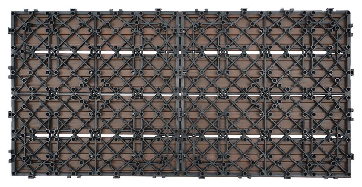 PŁYTKA TARASOWA PREMIUM 6-CZĘŚCIOWY - ciemnobrązowy, Konventionell, materiał drewnopochodny (30/60/2,1cm) - Ambia Garden
