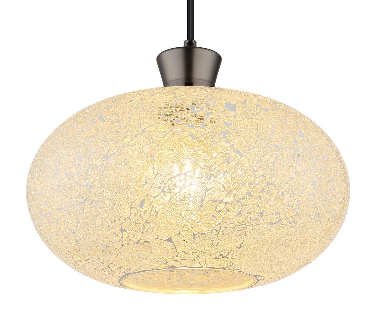 Viseća Svjetiljka Brokana - crni krom/prozirno, Design, staklo/metal (30/120cm) - Globo