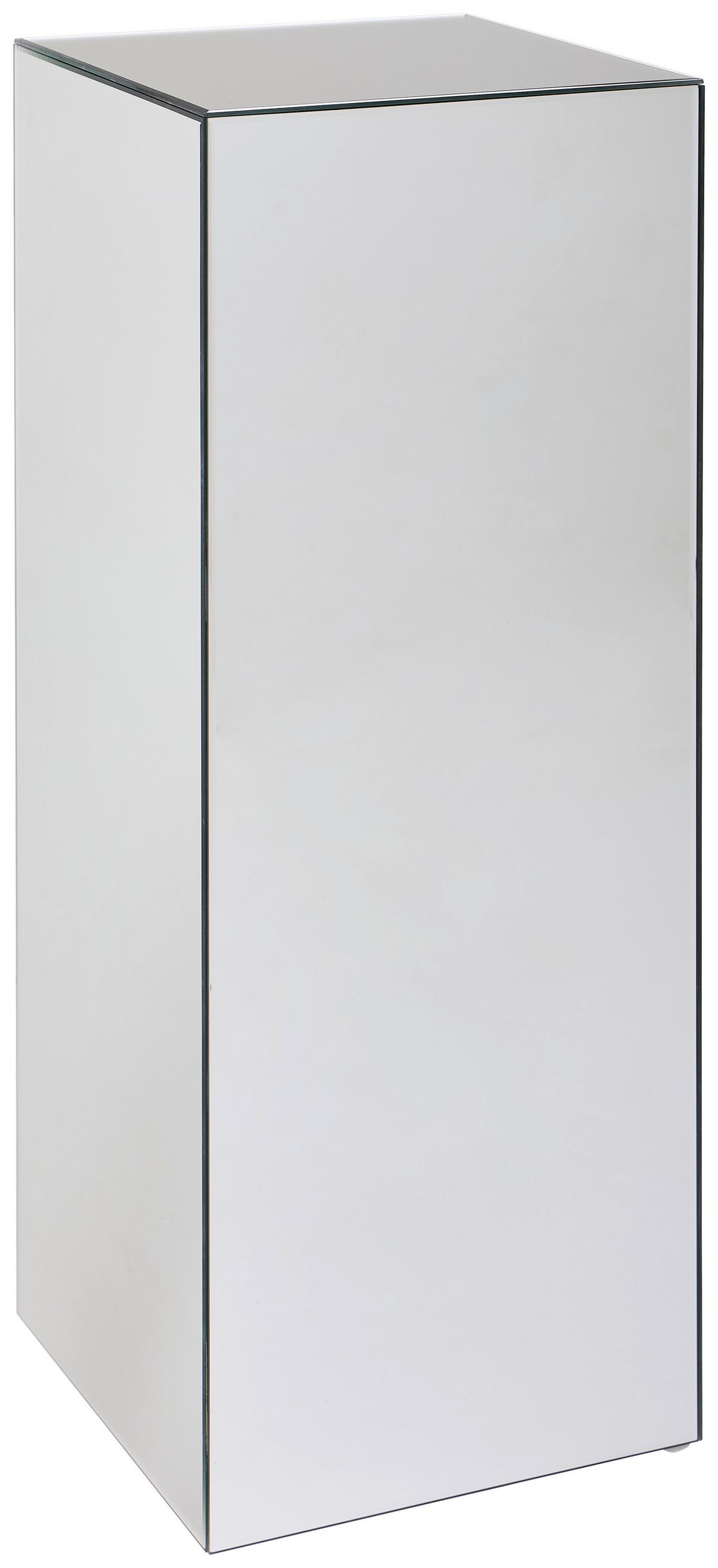 STOLIK NA KWIATY BLUMENTISCH - przejrzysty, Design, materiał drewnopochodny/szkło (35/90/35cm) - MID.YOU