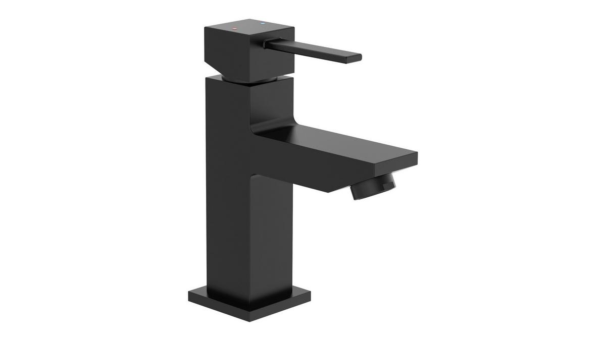 Waschtischarmatur Calvino Schwarz matt - Schwarz, MODERN, Metall (5/160/130cm) - Mömax