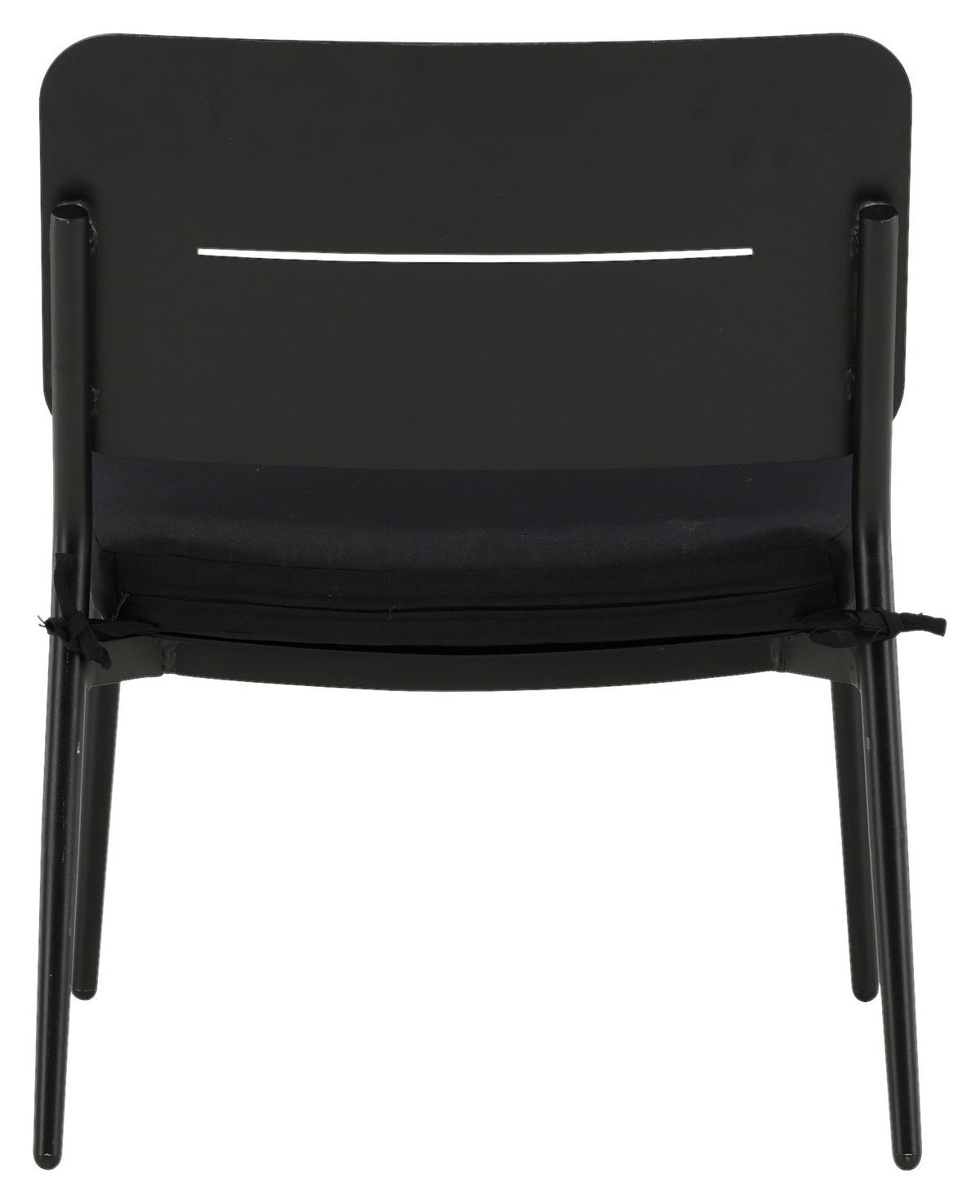 Loungesessel-2er Set Lina ca. 55x73x59 cm Schwarz - Schwarz, KONVENTIONELL, Textil/Metall (55/73/59cm) - Gardenson