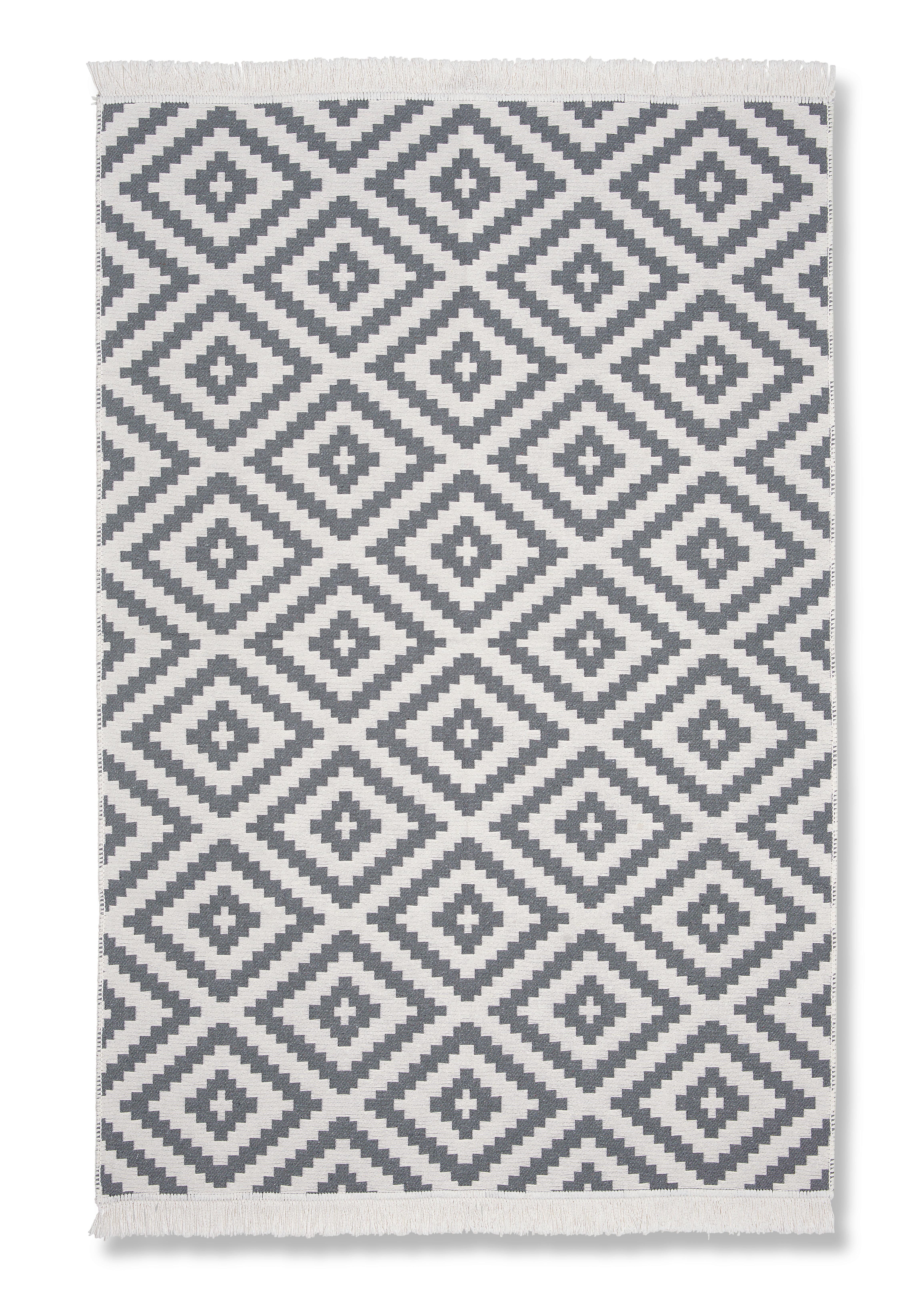 Handwebteppich In Grau/weiss Ca. 120x170cm - Weiss/Anthrazit, Modern, Textil (120/170cm) - Mömax