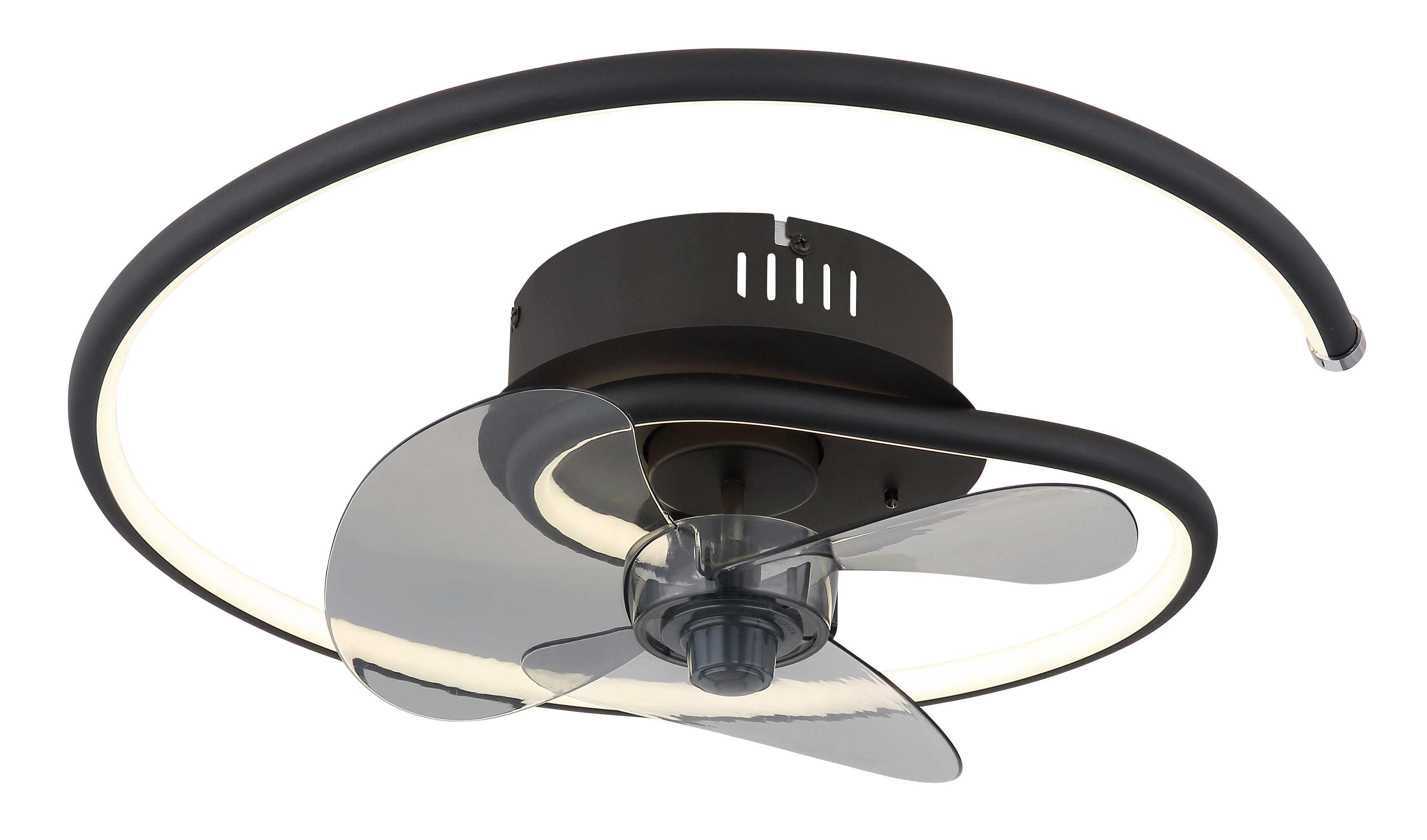 Deckenventilator Karen Schwarz/Grau - Schwarz/Grau, Design, Kunststoff/Metall (45/13,9cm) - Globo
