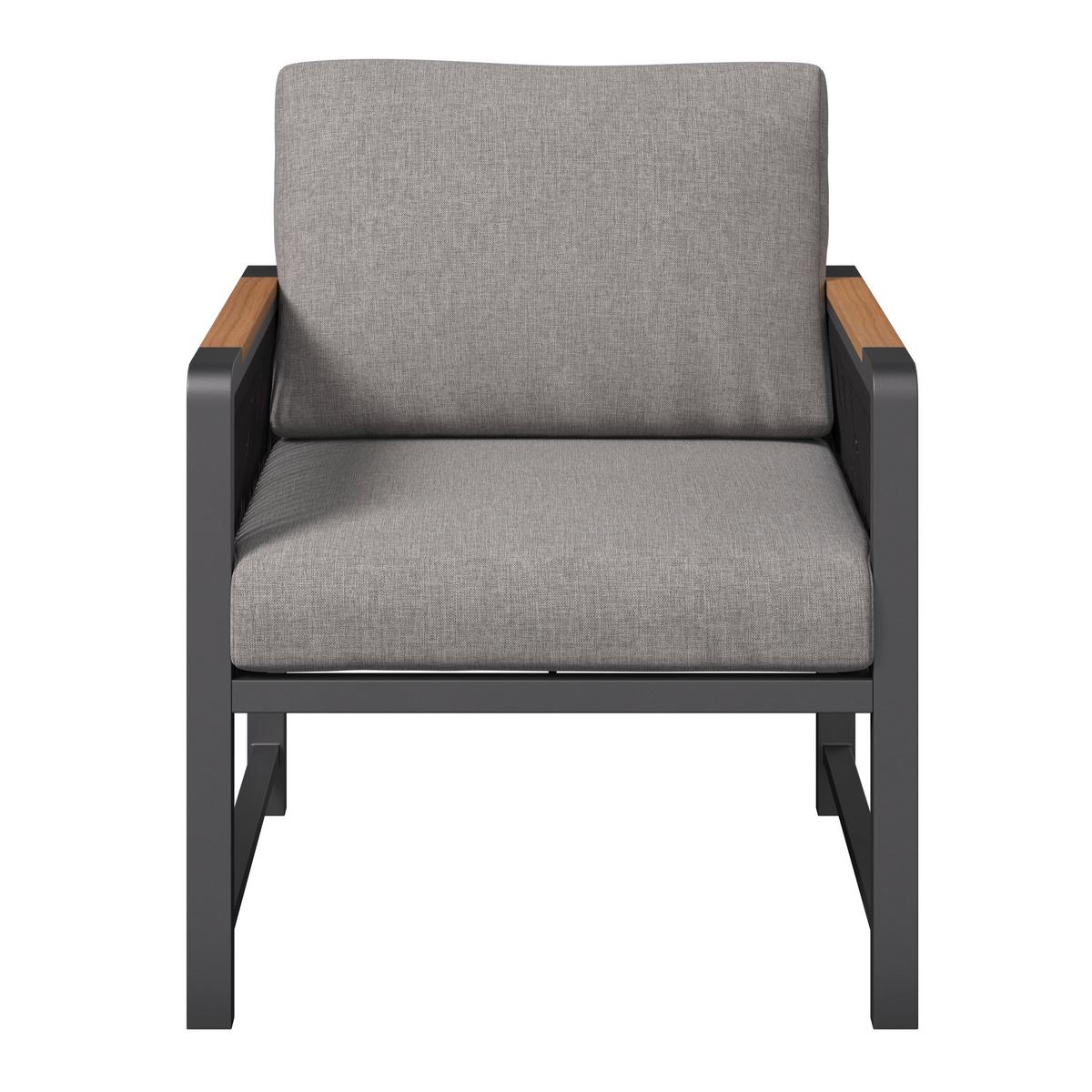 Loungegarnitur Washington Grau/Naturfarben, 4-teilig - Anthrazit/Naturfarben, MODERN, Kunststoff/Textil (192/73/192cm) - Mömax