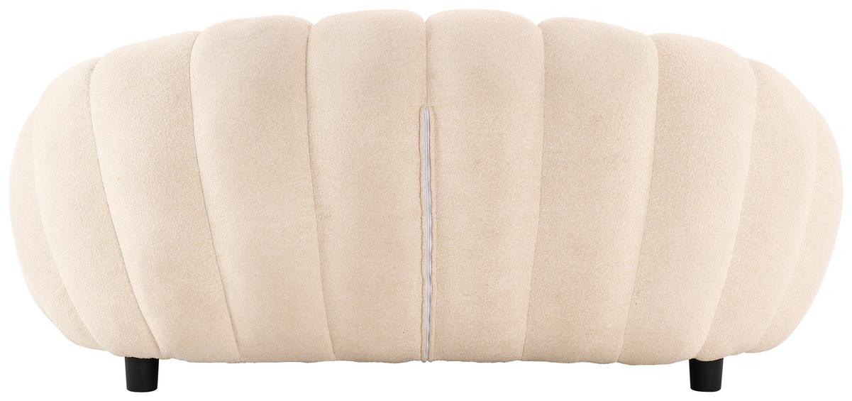Sofa Shell -Studio- in Bouclé Cremeweiss - Weiss/Creme, Modern, Holz/Kunststoff (140/90/62cm) - Premium Living