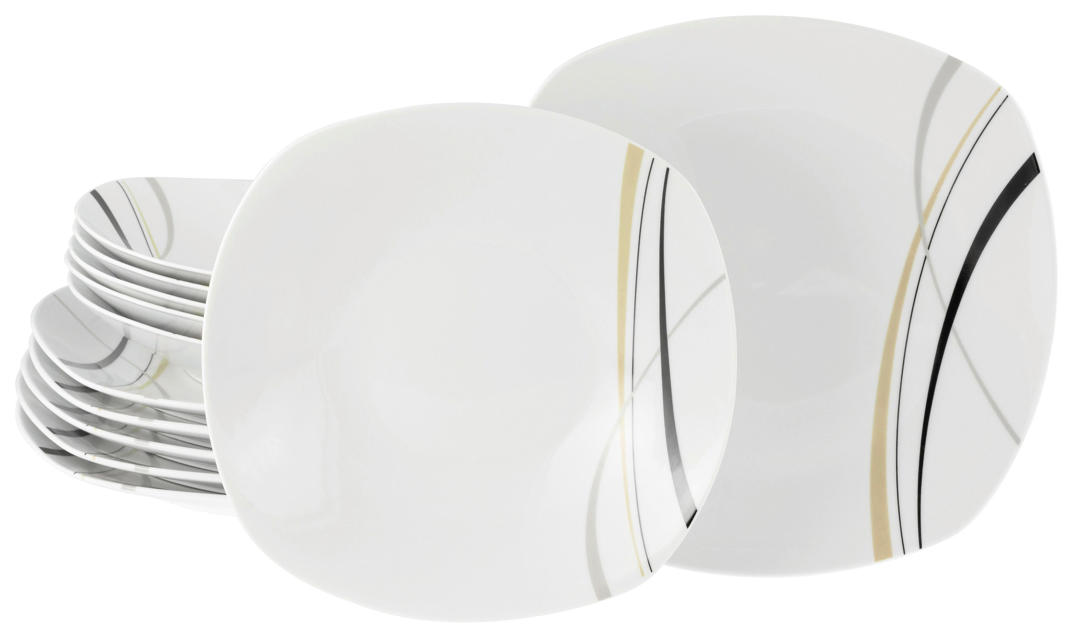 Jedilni Servis Square City Line, 12-Delni - bela, Trend, keramika - Creatable