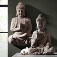 Wanddeko Buddha Schwarz/braun - Schwarz/Braun, Stein (72/11,5/43cm) - Mömax modern living