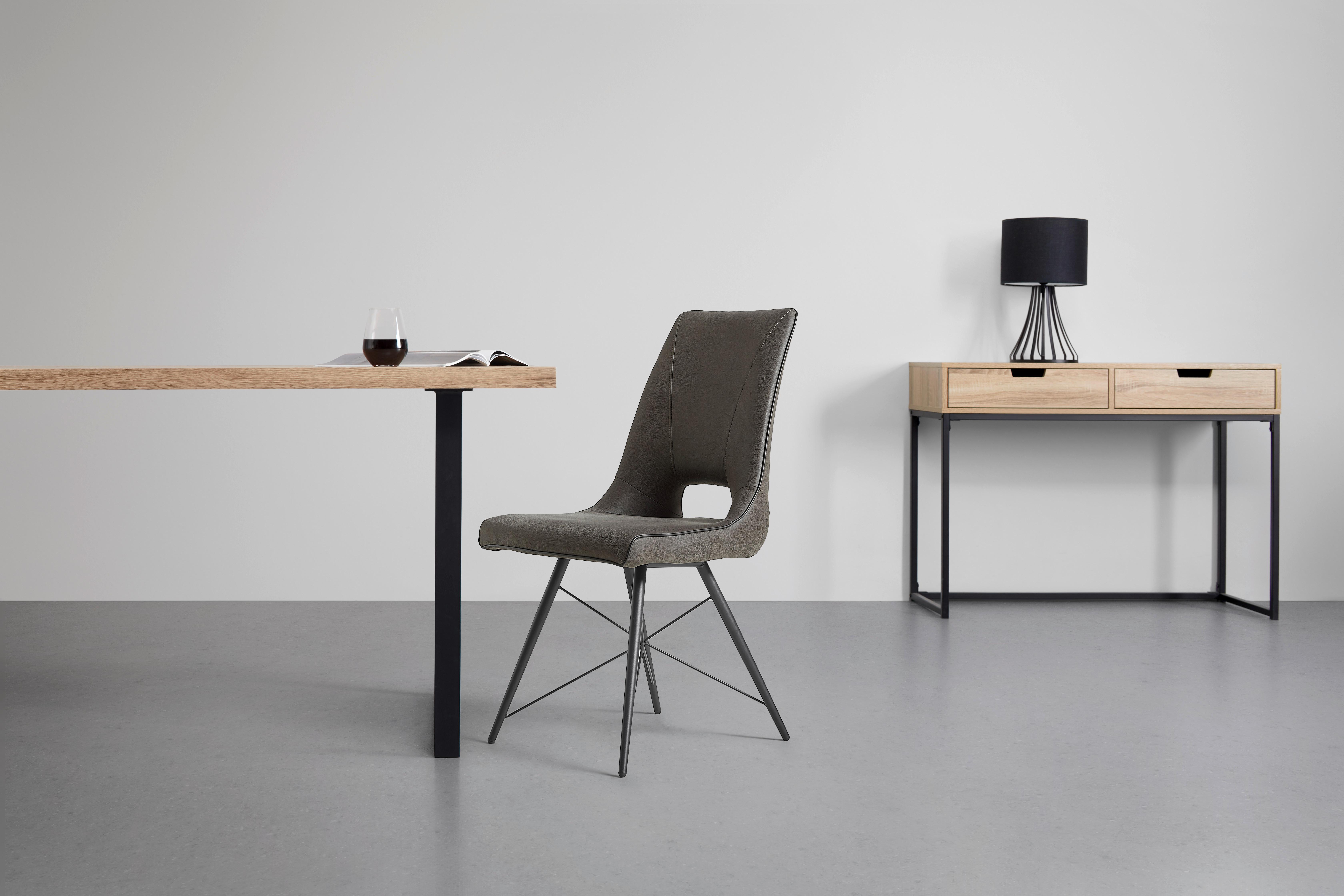 STOL CELINA -TOP- - grå/svart, Modern, metall/trä (47/91.5/62cm) - Mömax