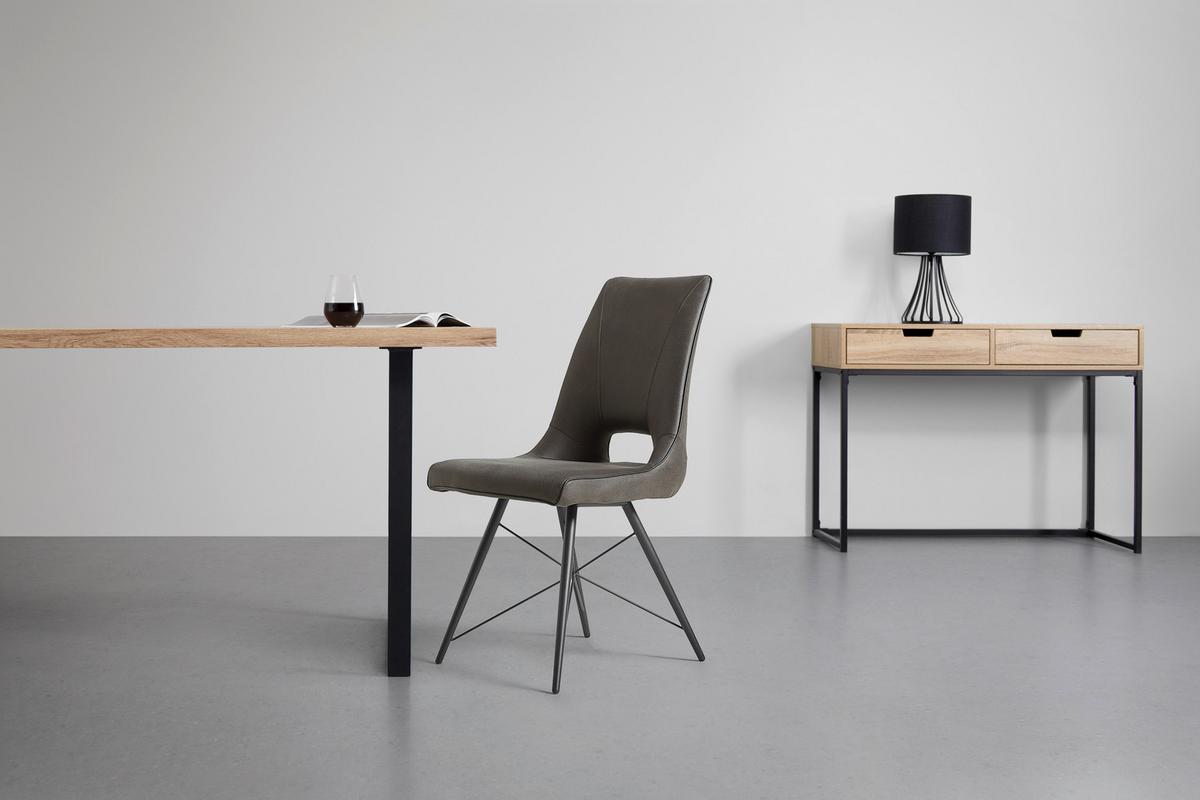 Stuhl in Grau - Schwarz/Grau, MODERN, Holz/Textil (47/91.5/62cm) - Mömax