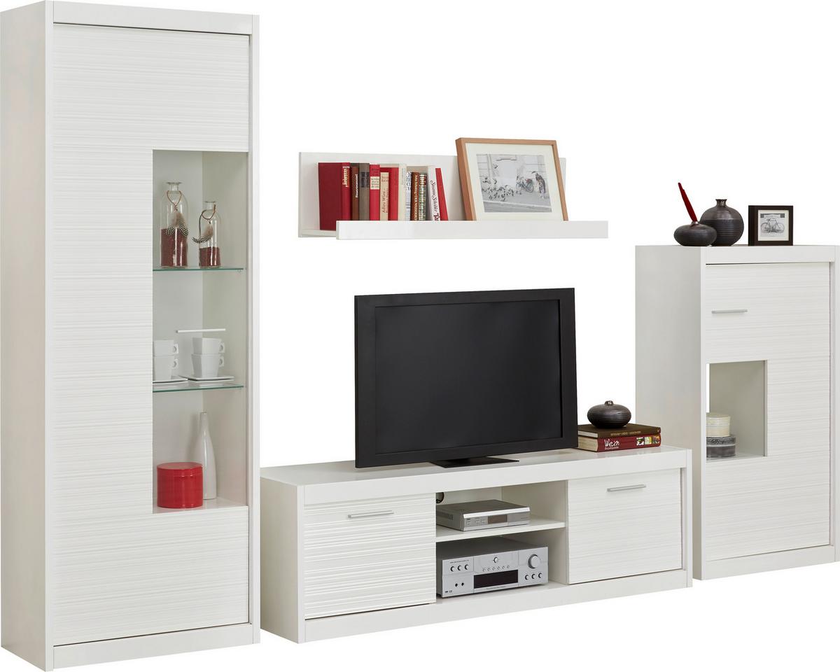Dnevni Regal Lenny, Bela - srebrne barve/bela, Moderno, kovina/leseni material (300/190/35-42cm) - Premium Living