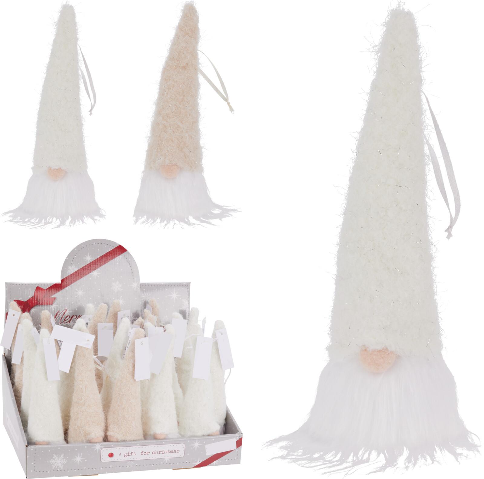 Decorațiune de agățat gnom cca. 5x20 cm Ivorin - alb/bej, Basics, plastic/textil (5/20cm)