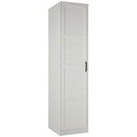 Drehtürenschrank aus Kiefer teilmassiv in Weiss - Weiss/Schwarz, Romantik / Landhaus, Holz/Kunststoff (52/220/60cm) - Mömax
