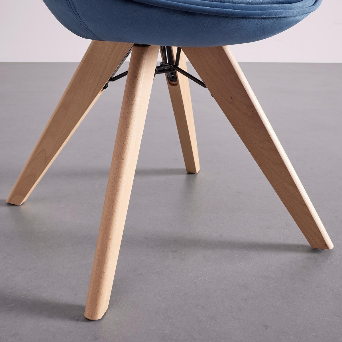 KRZESŁO DARIA - kolor bukowy/niebieski, Modern, metal/drewno (57/80,5/59cm) - Bessagi Home