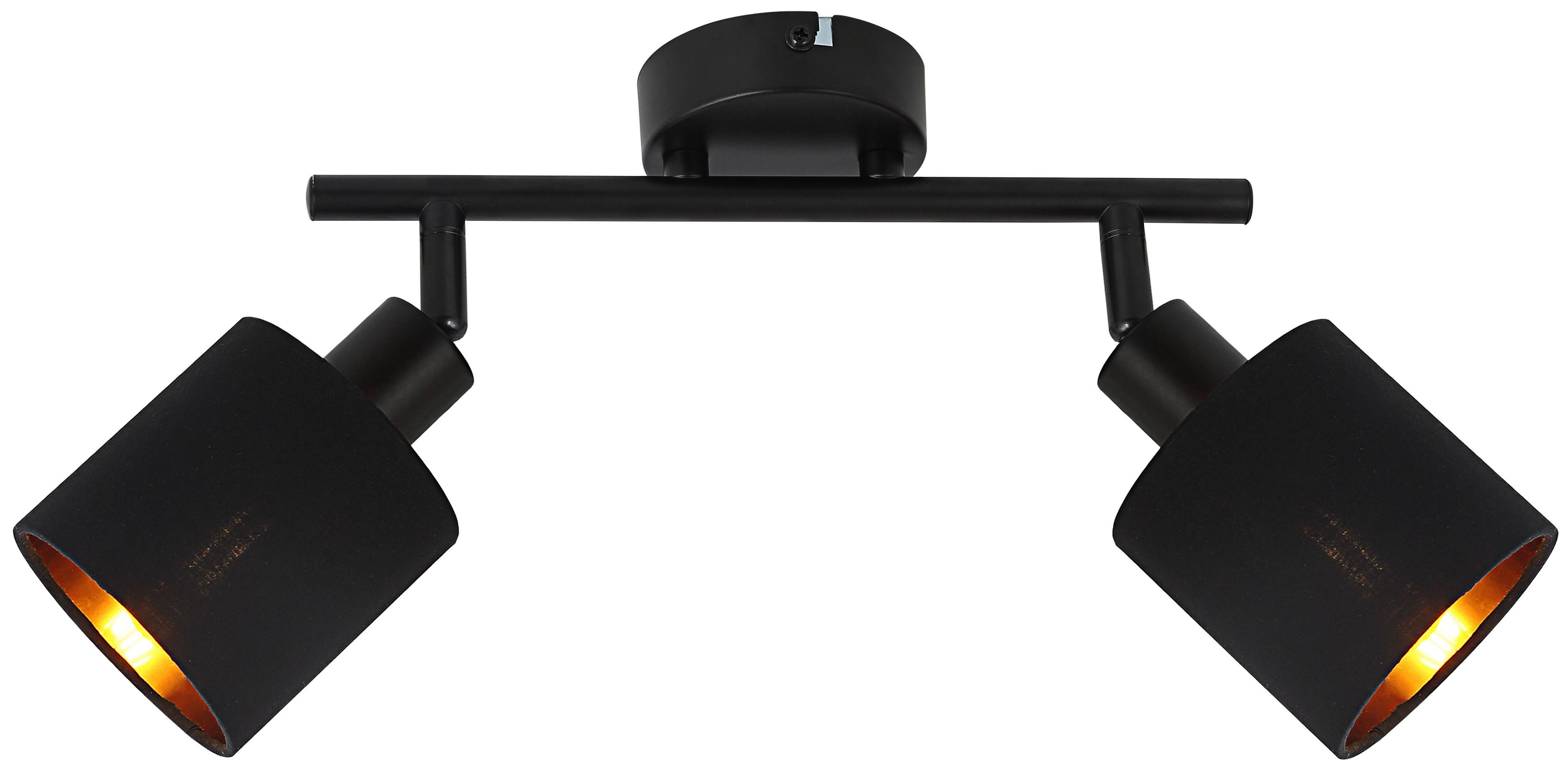Strahler Goldi max. 15 Watt - Goldfarben/Schwarz, MODERN, Textil/Metall (48/10/23cm) - Mömax