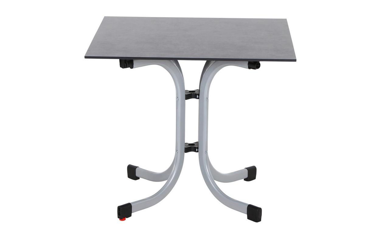 GARTENKLAPPTISCH K95706 - Anthrazit/Silberfarben, KONVENTIONELL, Holz/Kunststoff (80/80/71cm) - Siena Garden