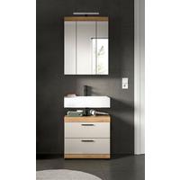 Badezimmer Scout 2-tlg. mit LED ca. 60 cm Kaschmir - Kaschmir/Schwarz, MODERN, Glas/Holzwerkstoff (60cm) - MID.YOU