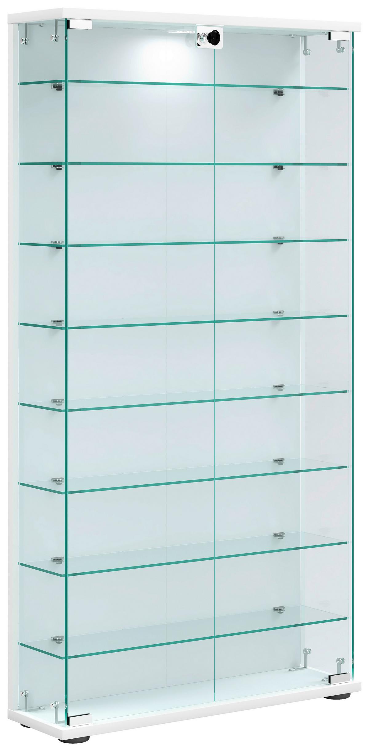 VITRINE STELAS L - Weiss/Transparent, Design, Glas/Holzwerkstoff (59/114/17cm) - MID.YOU