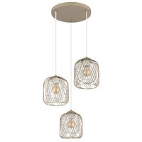 HÄNGELEUCHTE 15965-3HR DICHTI - Sandfarben/Weiss, Basics, Kunststoff/Metall (39,4/150cm) - Globo