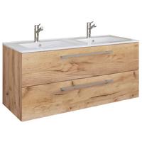 Kombiniran Umivalnik Budasi, Hrast - siva/bela, Moderno, umetna masa/leseni material (111cm) - MID.YOU