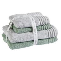 ZESTAW RĘCZNIKÓW FROTTE SET VIENNA STYLE - zielony/jasnoszary, Basics, tkanina - Vossen