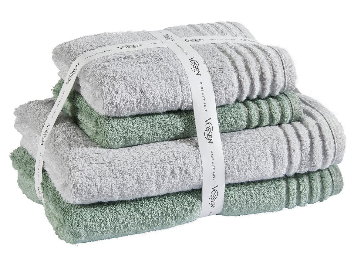 ZESTAW RĘCZNIKÓW FROTTE SET VIENNA STYLE - zielony/jasnoszary, Basics, tkanina - Vossen