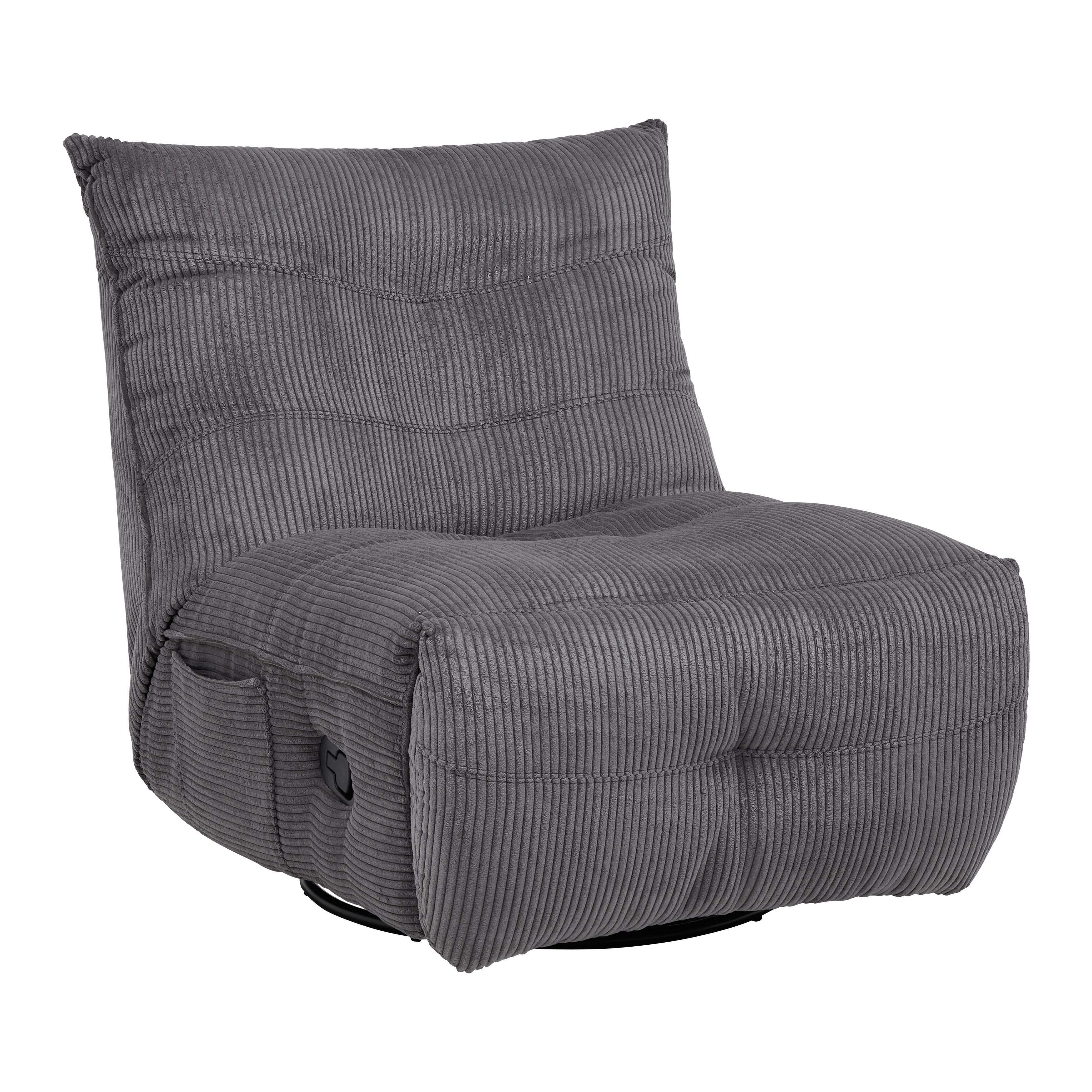 Počivalnik Alura, Temno Siva - temno siva/črna, Moderno, kovina/tekstil (90/92/90cm) - Bessagi Home