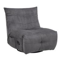 Relaxsessel Alura Dunkelgrau Cord - Dunkelgrau/Schwarz, MODERN, Holz/Textil (90/92/90cm) - Bessagi Home