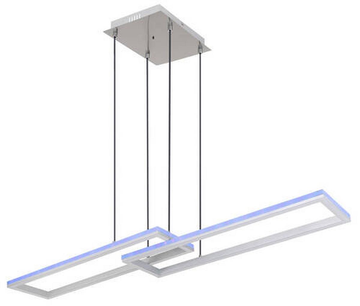 Viseča Led-svetilka Salmos, S Sijalko - srebrne barve/opal, Trend, kovina/umetna masa (119,5/25,5/120cm) - Globo