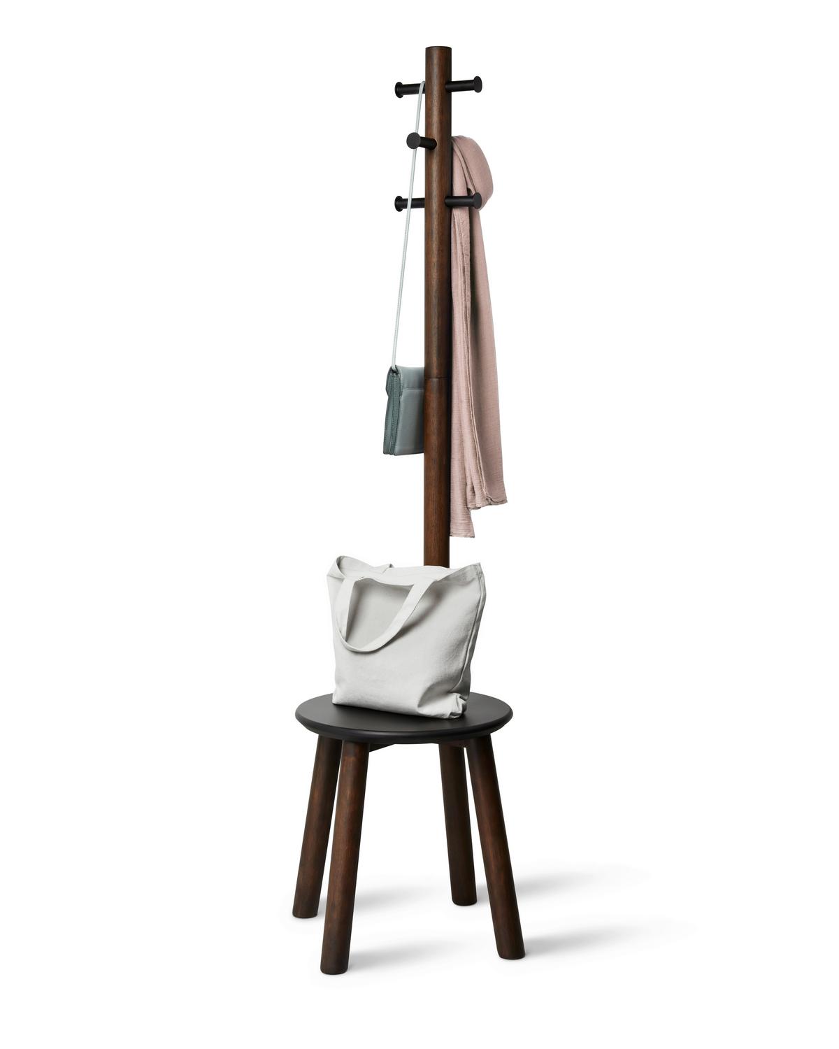 Kleiderständer Dunkelbraun - Dunkelbraun, Basics, Holz (51/165cm) - Umbra