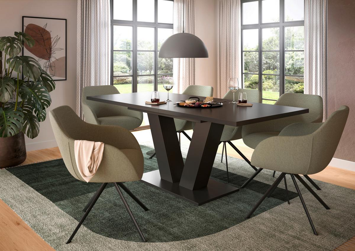 Raztegljiva Miza Marlon V 150 Az, Temno Siva - siva, Trend, leseni material (150-190/90/75cm)