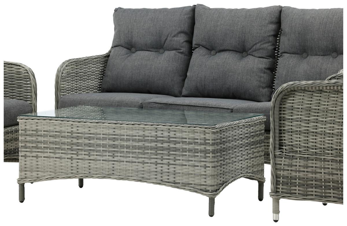 LOUNGEGARNITUR VIKELUND - Grau, KONVENTIONELL, Holz - Gardenson