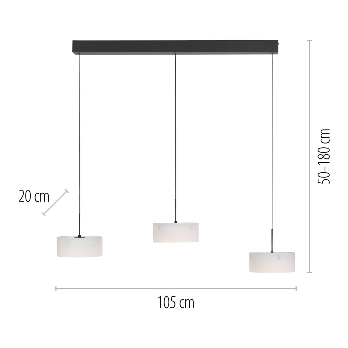 LAMPA WISZĄCA LED 2779-18 MARIKA - czarny, Design, tworzywo sztuczne/metal (105/20/180cm) - Paul Neuhaus