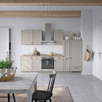 Küchenblock Cascada Low m. Geräten Grau - Eiche dunkel/Schwarz, MODERN, Holzwerkstoff/Metall (300cm) - Nobilia