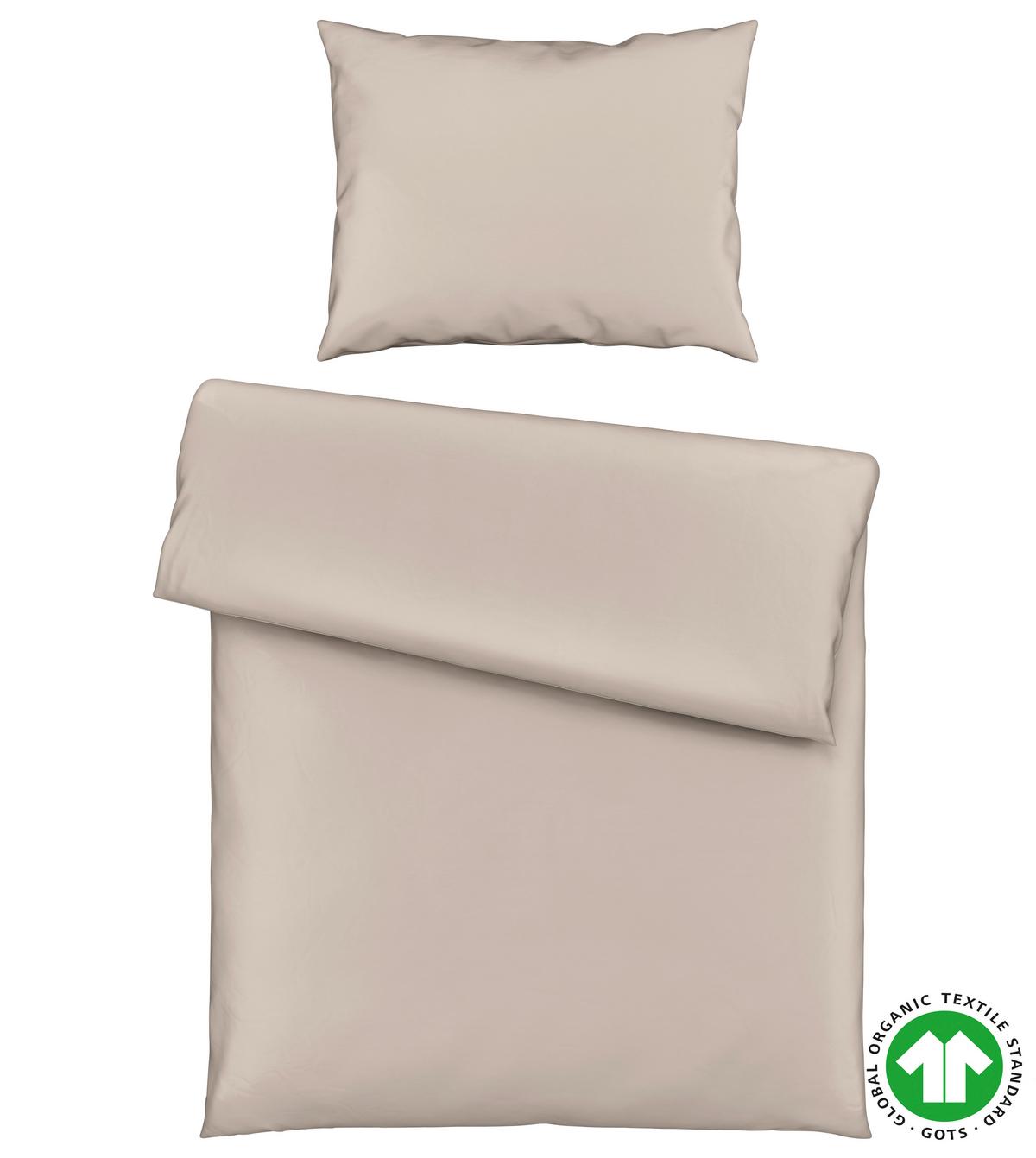 Bettwäsche Bio-Eva in Taupe ca. 140x200cm - Taupe, MODERN, Textil (140/200cm) - ecoTree