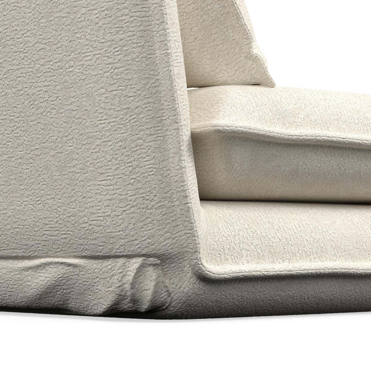 Schlafsofa Macy Bouclé Weiß - Weiß, MODERN, Textil/Metall (140/35/63cm) - Bessagi Home