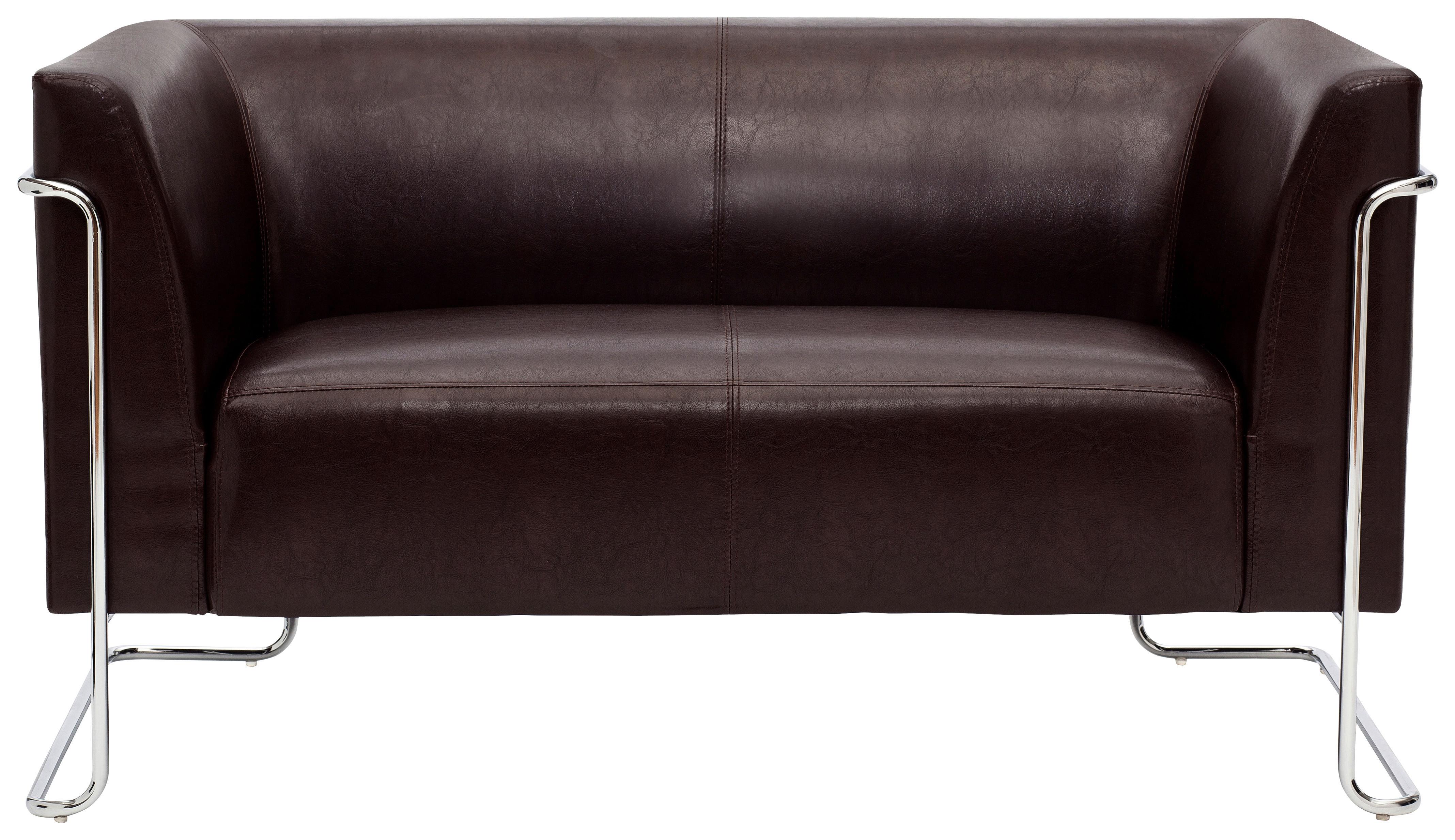 Dvosed Curacao, Rjava - srebrne barve/temno rjava, Moderno, kovina/tekstil (130/71/74cm) - MID.YOU