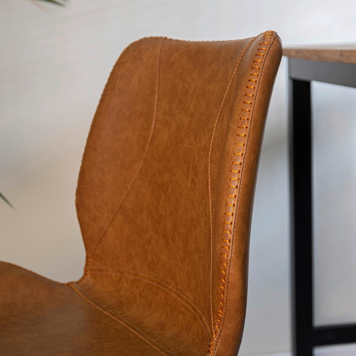 Barhocker-Set Barron 2er-Set ca. 47x99 cm Cognac - Cognac/Schwarz, KONVENTIONELL, Kunststoff/Textil (47/99/55cm) - MID.YOU