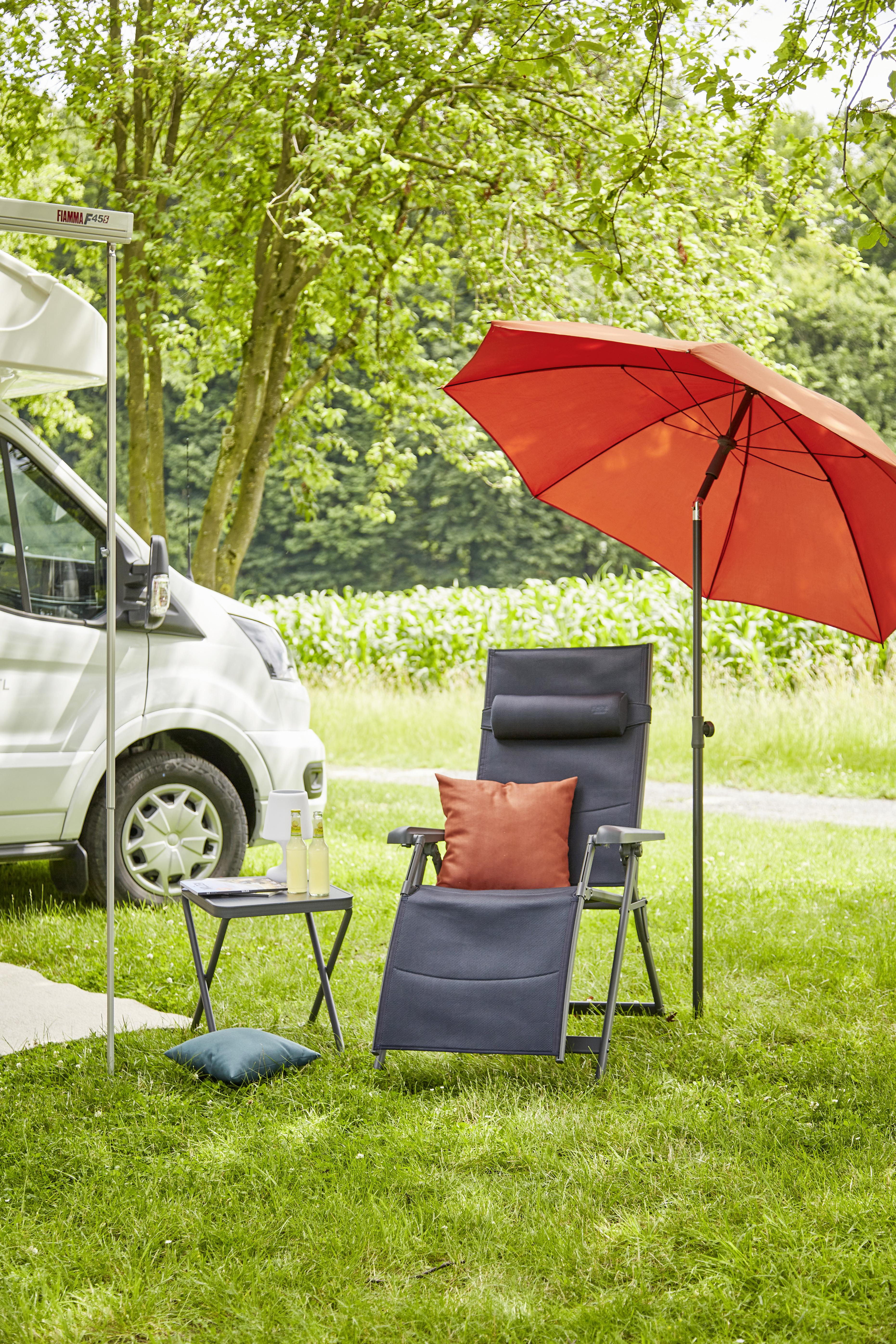 Campinghocker klappbar Dunkelblau Premium - Anthrazit/Dunkelblau, KONVENTIONELL, Textil/Metall (40/47/47cm) - Siena Garden