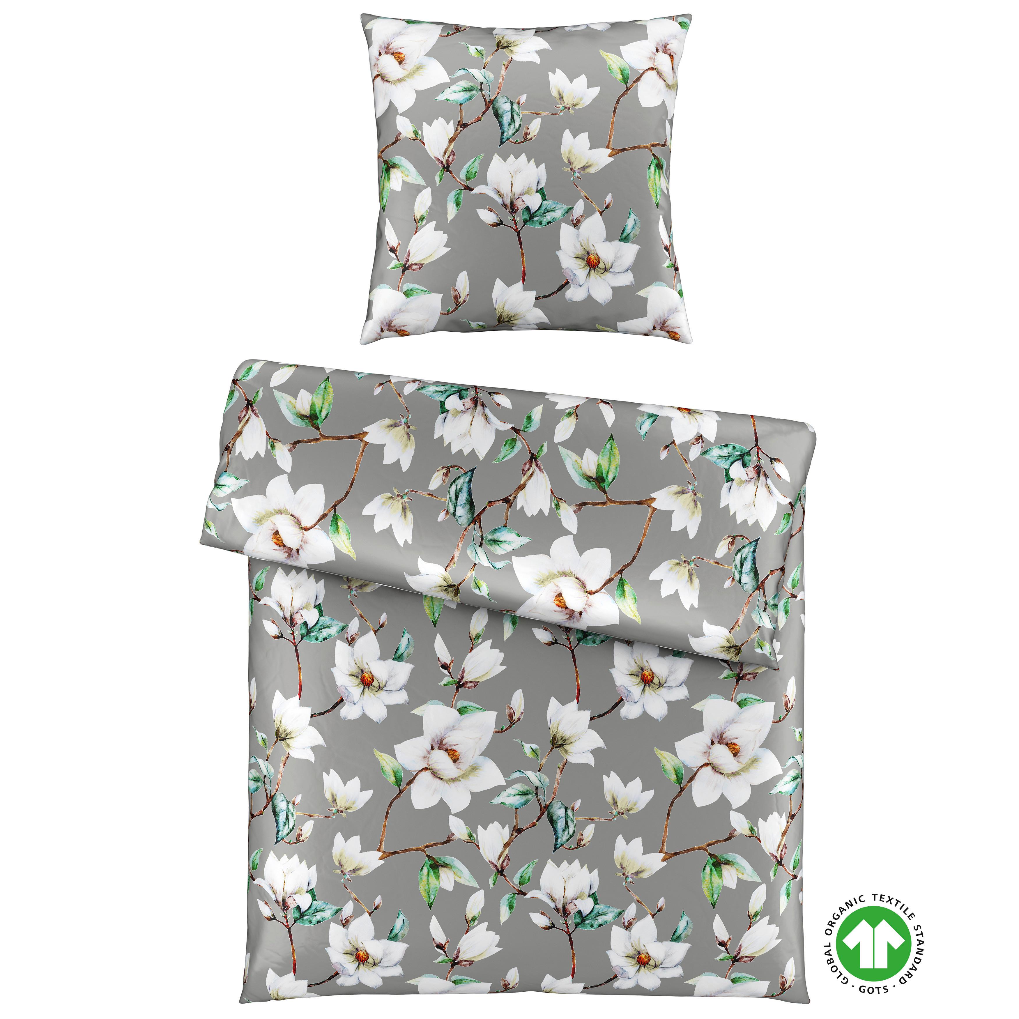 Bettwäsche Bio-Sophia Design Magnolie ca. 135x200cm - Magnolie, Natur, Textil (135/200cm) - ecoTree