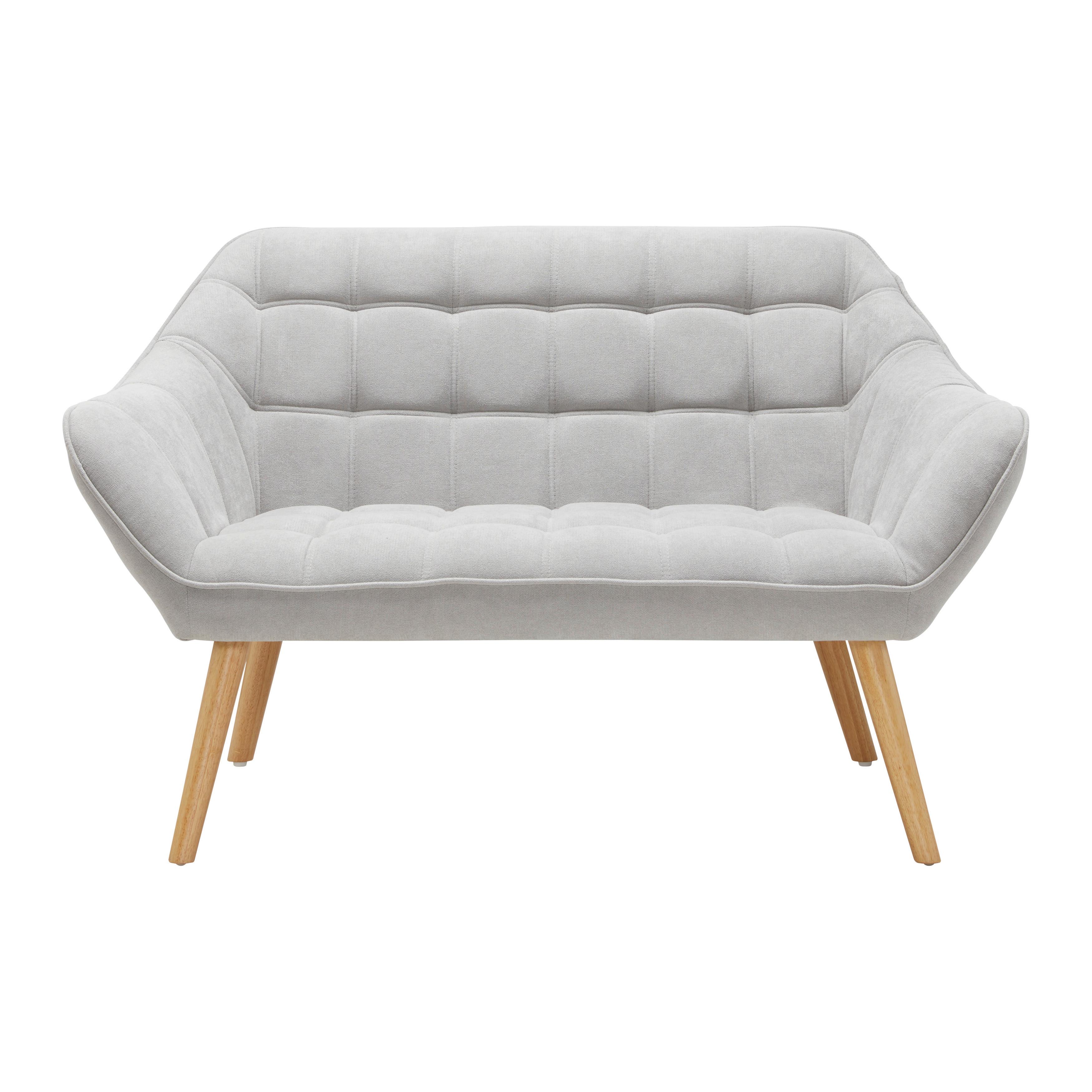 Sofa Monique Hellgrau Velours - Hellgrau, MODERN, Holz/Textil (127/76/74,5cm) - Bessagi Home